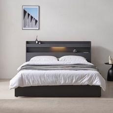 [수도권 지정배송] 아너스 LED 일반형 슈퍼싱글/퀸 침대프레임 (매트제외), 그레이