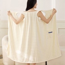 2025新款可穿式浴巾無異味吊帶女可裹傢用成人強吸水浴袍A類浴裙, 白色 浴裙 A類母嬰級