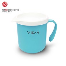 桃園小太陽 VIIDA Soufflé 抗菌不鏽鋼杯 不鏽鋼杯 單耳杯 水杯 喝水杯, 藍, 1個