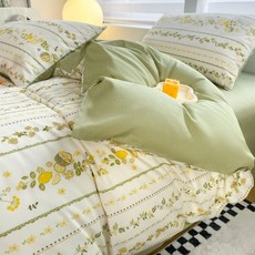 磨毛四件套 1.5米 1.8米學生生活用品, 1個, 花田xl,1.2米（被套150x200）三件套