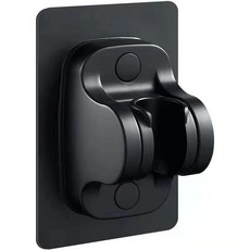 按摩增壓過濾蓮蓬頭：多功能加壓花灑，淨化水質，提升淋浴體驗, 1個, 黑色免打孔座