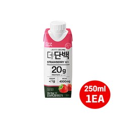 빙그레 더단백 드링크 250ml 드링크딸기 1개입/단백질드링크/우유단백질/단백질보충, 1개