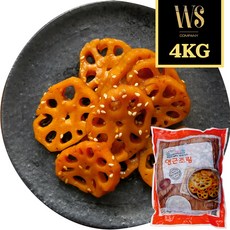 [그린이] 연근조림 4kg 단짠 아삭한식감 대용량 업소용 아이스박스포장, 1개