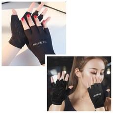 손가락 없는 여성 헬스 장갑 스마트폰 터치 반장갑 검정