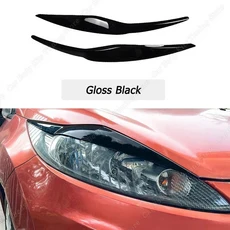 전방 헤드라이트 눈썹 눈꺼풀 뚜껑 트림 램프 커버 액세서리 글로스 블랙/카본 룩 ABS 포드 피에스타 MK6 2, 03 MK6 Carbon Look