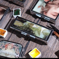 물감 팔레트 보관함 롱 케이스 그림도구 화방 미술 보조용품 문구 오피스 유화, 1개, 롱 6칸, 기본 색상