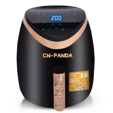 CN-PANDA 5.8L 大容量多功能智慧型氣炸鍋, 黑色
