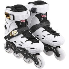 인라인 스케이트 롤러 블레이드 블레이더 스케이트 부츠 주니어 성인 유니슬러스 초보자 통기성 가마, 화이트, 266-270mm