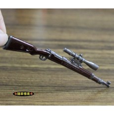 隨草憶境 合金材質 迷你98K 狙擊槍 槍 兵人道具 絕地求生 大逃亡 同款 槍枝 微縮模型 食玩模型, 1個, 單枝入