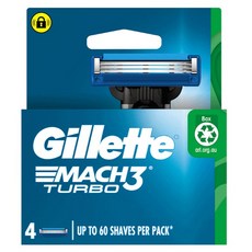 吉列 Mach3 Turbo 鋒速突破系列刮鬍刀頭 4刀入, 1個