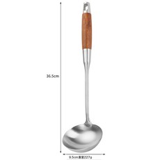 DFMEI 現貨316L不鏽鋼烹飪鏟勺家用商用廚具套裝炒鏟漏勺湯勺加厚, 1個, ​316L花梨木湯勺:如圖