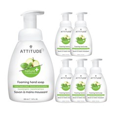 에티튜드 포밍 핸드 솝 유아 손세정제 그랜 애플 & 바질 향, 295ml, 6개
