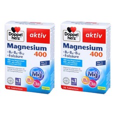 도펠헤르츠 액티브 마그네슘 400mg + B1 B6 B12 엽산 600mcg 타블렛, 2개, 30정