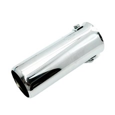 IDFR金屬鍍鉻排氣管尾飾管 平口造型 口徑55mm內可裝 銀色, 1個