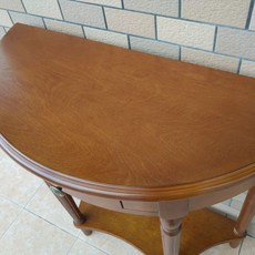 반원형 콘솔 거실 체리색 선반 월넛 600 현관데스크 골드프레임 원목 현관, O. 1000400875