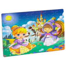 卡通拼圖 兒童益智玩具 趣味拼圖 鐵盒裝, 【60片】小女孩跳舞, 1個, 60片