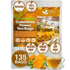FreshDrinkUS 프리미엄 생강 티백 150개 프리 뿌리에서 추출한 100프로 순수 허브 티. 설탕 카페인 없음 글루텐 무첨가. 더 좋은 매운 따뜻함 192399, Calendula