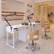 네일 시술대 네일샵 작업대 1인용 테이블 뷰티 가구 데스크 네일아트 손질 세트 뷰티샵