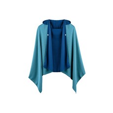 戶外防曬超冷感 速乾沙灘連帽浴巾 140x60cm, 天藍, 1個