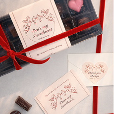 포포샵 발렌타인데이 화이트데이 초콜릿 사탕 포장 디저트 펄프 선물 상자, 3개, 레드 10구 상자