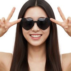 하트안경 선글라스 인싸 소품 생일 파티 블랙, 단품