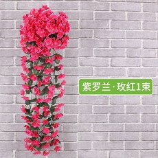 嘉義出貨 人造花壁掛 牆面裝飾 仿真紫羅蘭壁掛 家居裝飾 婚慶花藤大紫羅蘭吊籃花 家居壁飾, 紫羅蘭玫紅色1束【2束起發貨】