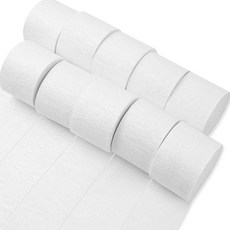 PartyWoo 그린 크레이프 종이 스트리머 10롤 249.9m(880피트) 골드 및 쉐이드 팩 그린 크레이프 종이 졸업 크리스마스 웨딩 정글 생일 파티 장식용 (4.5cm x, 화이트