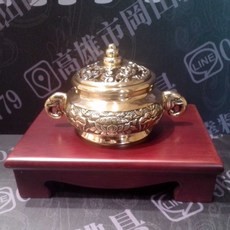 毅達佛具 淨香爐 蓮花圖 銅製, 1個