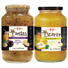 꽃샘 꿀차병 꿀모과차 1kg+ 꿀패션후르츠 1kg, 1kg