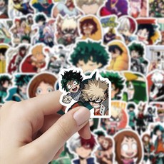 마이히어로아카데미아 히로아카 100장 방수 데코 스티커 폰꾸 다꾸 굿즈 데쿠 바쿠고 토도로키 우라라카, 1세트, 100개입