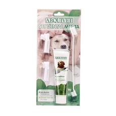 艾爾發寵物 ARQUIVET 可食性寵物牙膏牙刷組 (草莓/薄荷口味) - 寵物口腔護理首選, 1個