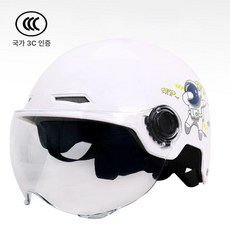 전기자전거 초대형 헬멧 대형 경량 하이바 초경량 어반 자동차 트렁크 오토바이 특수, 1개, P.5XL업그레이드3C모델흰색우주인투명