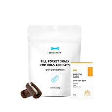 필포켓 간식+강아지 기관지 영양제 브레스캡스 60정, 1개