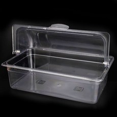 超市醬菜盒 展示盒 盒透明帶蓋收納盒 涼菜保鮮塑料醬菜盒子 多功能收納盒 加厚耐磨耐摔 結實耐用大容量 收納儲物 無異味, 長53寬32.5高20+半翻蓋, 1個