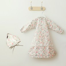 베이비클로 자기주도 이유식 아기 턱받이 두건 세트 긴팔형 지퍼형, 1개, 핑크밤비