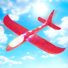 LED 스티로폼 에어 글라이더 비행기 장난감 행글라이더 캠핑장놀이 공원 동력, LED비행기(빨강) 1P, 1개, 빨강