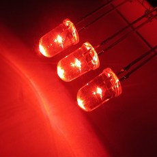 아두이노 5파이 5mm 고급 고휘도 투명 적색/붉은색 발광다이오드 RED Transparent LED 0.1%의 비밀, 10개