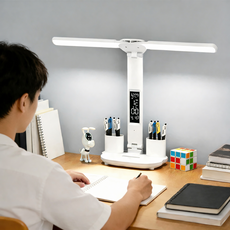 CIVILEE LED 학습 조명 블루라이트 차단 시력보호 책상 스탠드 밝기/색온도 조절, 하얀색