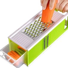 MAKABORO 4면채칼 다용도 만능 채칼 슬라이서 세트 야채 다지기, 1개, 그린