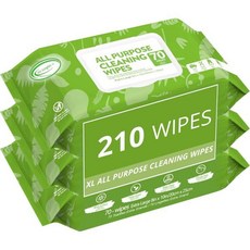 에어 정글스 다용도 자동차 및 가정용 청소 물티슈 70매입 (3팩) 특대형 20cm x 25cm 사이즈 내부 가전제품 요가 매트 책상 헬스 장비 소파 책상 패브릭, 70 Count (Pack of 3)