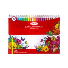 동아연필 홍당무 돌려쓰는 아도르 슬림색연필 2mm 24색