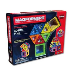 머그포머 30 개 스탠다드 세트 MAGFORMERS 자석 블록 창조력을 키우는 지육 완구, 1개, 상세페이지 참조
