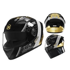 SULCATA 풀페이스 헬멧 방한용 넥워머 목토시 남여공용 어드벤처 오토바이 경량 시스템 바이크 온로드, 블랙골드