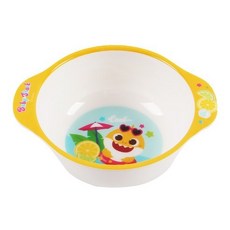 碰碰狐 鯊魚寶寶 美耐皿雙耳兒童碗 290ml 學習餐具 黃色, 1個