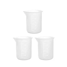 투명 플라스틱 체중계 비커 컵 실험실 화학 용기 주방 베이킹 도구 측정, 01 100ml, 2. 100ml-3pcs