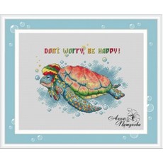 Stich 크로스 스티치 키트 공예 해피 리틀 거북이 28-24 크로스 스티치 바느질 자수 크로스 스티치, 보여진 바와 같이, 16CT, 1개