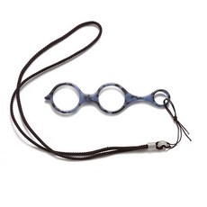 휴대용 접이식 패션 돋보기 목걸이형 줄 효도선물 부모님 (블루), E) +300, 1개