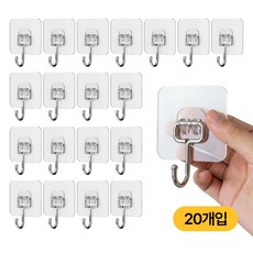 마이티훅 3세대 초강력 무타공 접착식 후크 걸이, 투명, 1세트