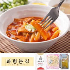 파평분식 매콤한맛 밀떡볶이 4인세트 [밀떡2 + 파평매콤2+미니치자4], 2개, 370g