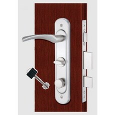 C.O.E E-325 五段葉片式防盜鎖 絲面銀 I型水平把手 內轉式連體鎖, 1個, 左邊